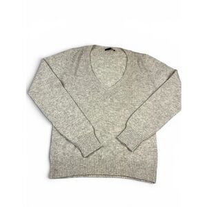 BP Studio V-Neck Sweater Gray Soft Knit Layering Breathable Pullover L ITALY